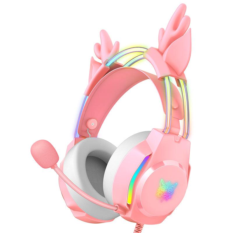 ONIKUMA X26 Head-mounted Earphone RGB Light With Deer's Ears Glow, Gaming Headset