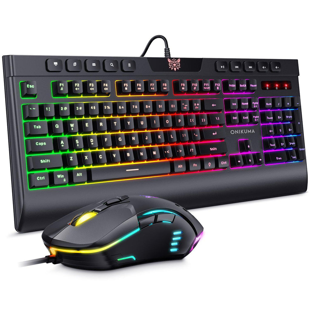 ONIKUMA G21 + CW902 Gaming Keyboard & Mouse Set 104 Keycaps With RGB Backlight keyboard Gamer Ergonomic Mouse For PC Laptop