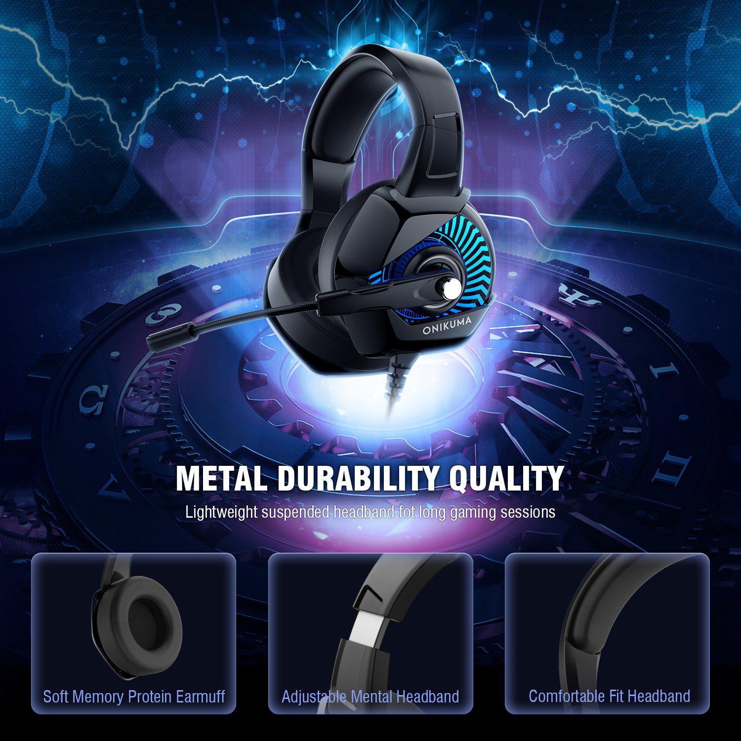 ONIKUMA K6 Gaming Headset casque PC Gamer Bass Stereo wired Headphones With Microphone for PS4 New Xbox One Computer Laptop