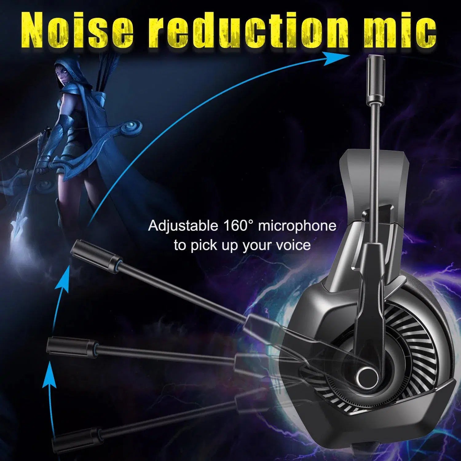 Noise reduction mic | ONIKUMA K6 Casque PC Gamer Bass Stereo wired Gaming Headphones